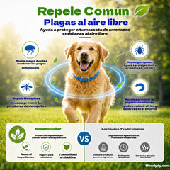 🥳💞 ¡Más de 50.000 unidades vendidas! 🌿 Collar para mascotas con aceites esenciales naturales: proporciona hasta 8 meses de protección. Libre de químicos irritantes. ¡Seguro para gatos y perros! 🐾✨