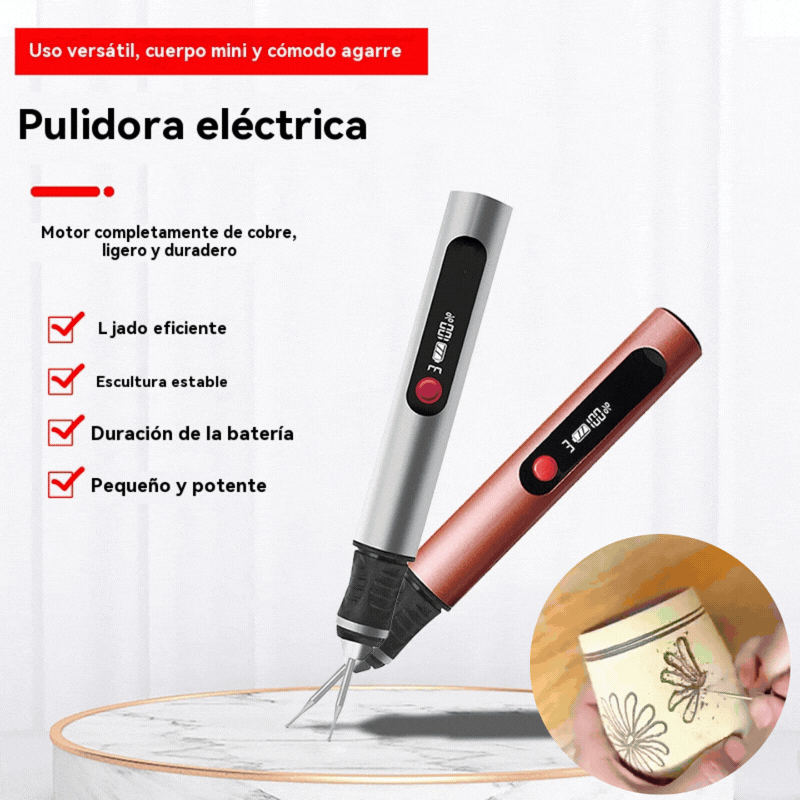 ✨Bolígrafo esculpidor recargable de iones de litio multifuncional, adecuado para decoración de uñas y pulido eléctrico.