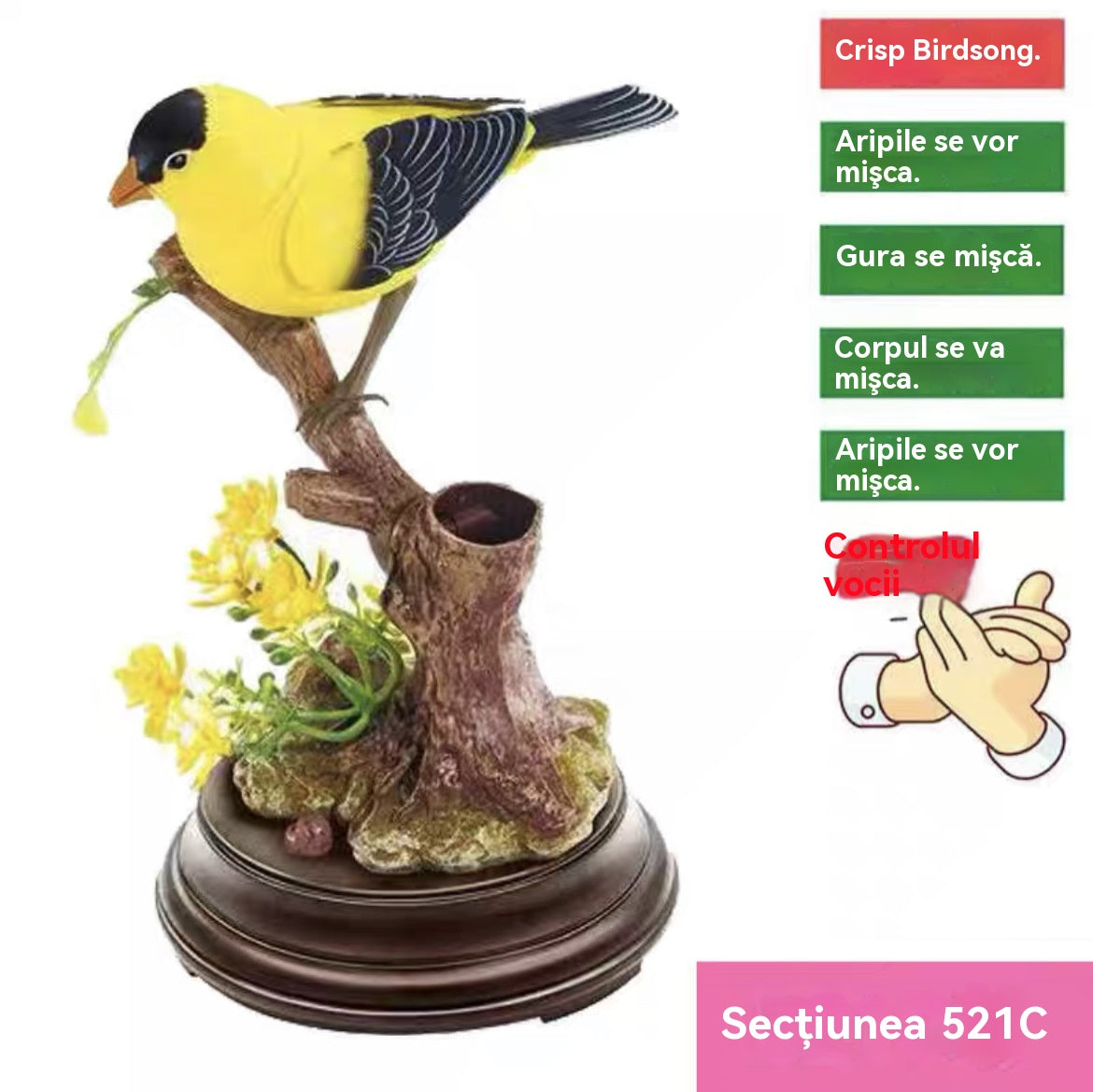 🦜🐦🐦【Ventas calientes recientes】Adornos de pájaros creativos, lindos y controlados por voz para decoración de escritorio de habitación.