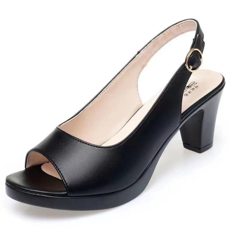 💞Sandalias de tacón alto informales y elegantes con forma de boca de pez.