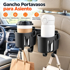 📢📢¡50% de descuento! 【2 piezas】⏰Portavasos con gancho para el reposacabezas del asiento del coche