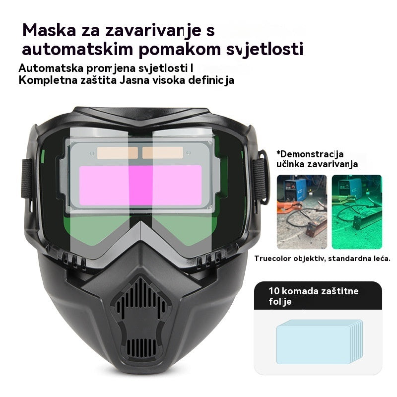 🔥😎Potpuno automatska maska za zavarivanje s promjenjivom svjetlošću i zaštitnom maskom za zavarivače