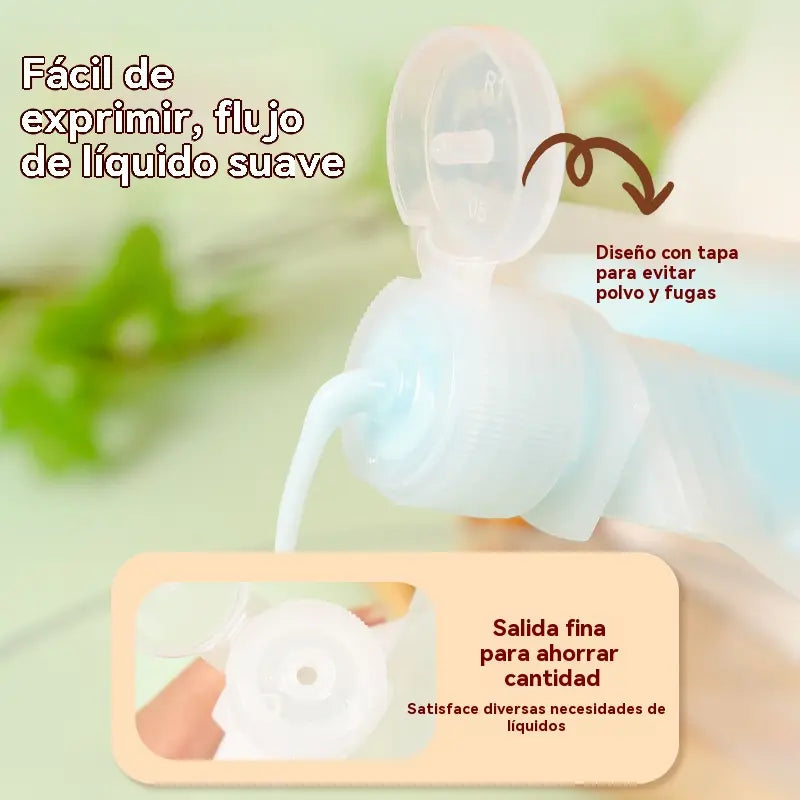 15 artículos【30ml+50ml+100ml】Las bolsas de viaje reutilizables con cierre hermético para líquidos son adecuadas para reenvasar cosméticos líquidos, limpiadores faciales, etc.