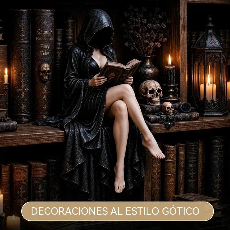 🔥【Novedad 2026】Estatuilla gótica «Lector encapuchado»: un adorno misterioso y sensual para el dormitorio o la oficina. ¡Un regalo decorativo de estilo *dark academia*! 🖤📖