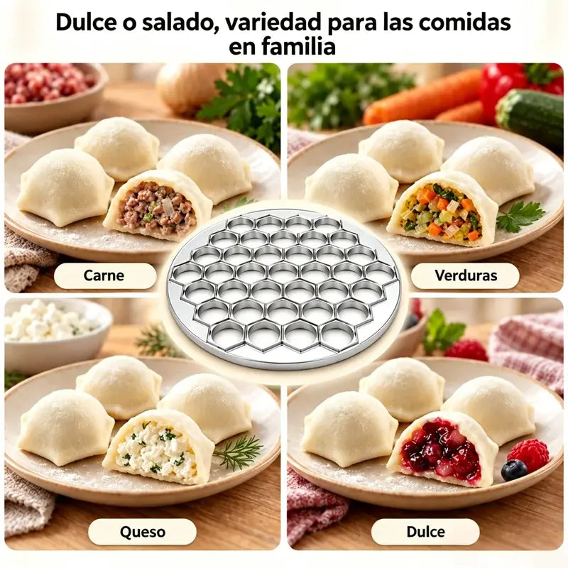 🥟✨ Molde para Dumplings 37 Cavidades | Prensa Antiadherente para Empanadillas y Gyoza | Fácil Desmolde 🥟
