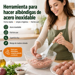 🍖 【2 piezas】Molde para albóndigas de acero inoxidable 304 – ideal para hacer albóndigas de carne y de pescado, perfecto para cocinar en casa 🥄