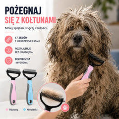 🐶【Kup 1 dostań 1 za darmo】Dwustronna szczotka do pielęgnacji i usuwania sierści zwierząt domowych