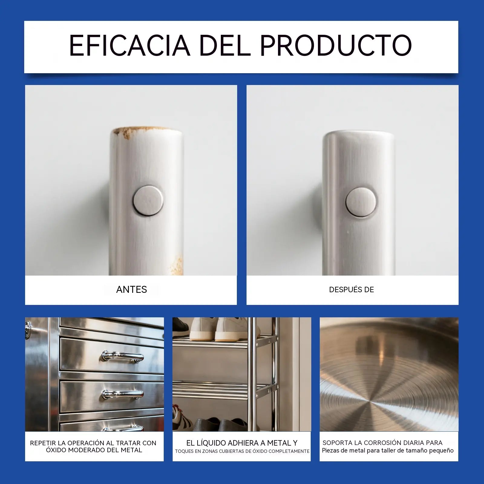 🔥【Paquete de 2】✨ Spray eliminador de óxido: Elimina sin esfuerzo el óxido de piezas mecánicas y superficies de utensilios de cocina, devolviéndoles un aspecto como nuevo.