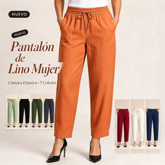 😍💕【40-120 kg】Pantalones casuales para mujer de algodón y lino
