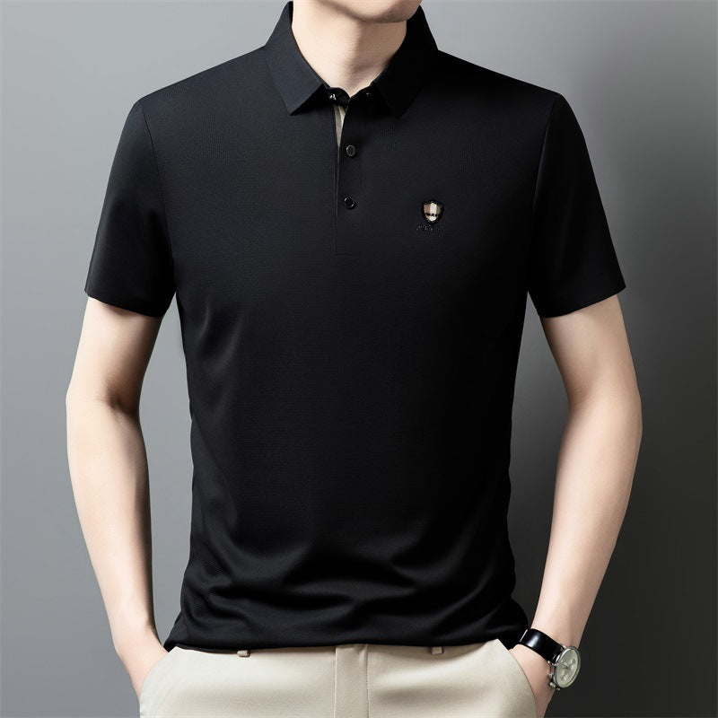 🔥 Venta por tiempo limitado 🔥【M-4XL】Verano Nuevo polo casual con solapa de media manga de seda helada