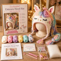 ✨🧶 Kit de Crochet DIY: Gorro con Capucha de Fantasía – Teje tu Estilo Mágico 🧝‍♀️✨