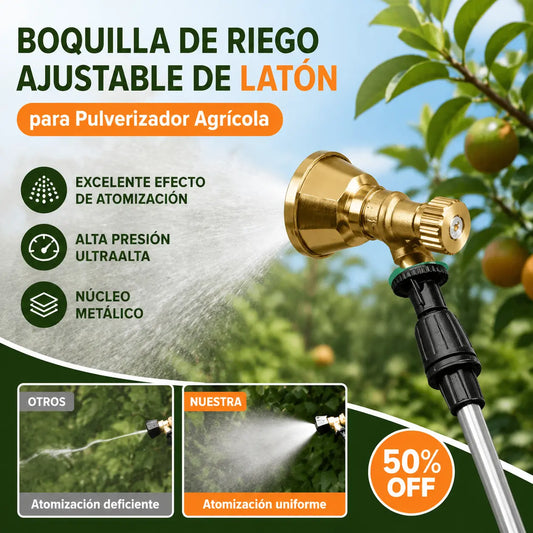 💦Boquilla de Riego Ajustable de Latón para Pulverizador Agrícola 🌾