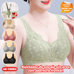 😍【Paquete de 5 Piezas】Sujetador Inalámbrico para Mujer con Botón Frontal ❤️【40-100kg】