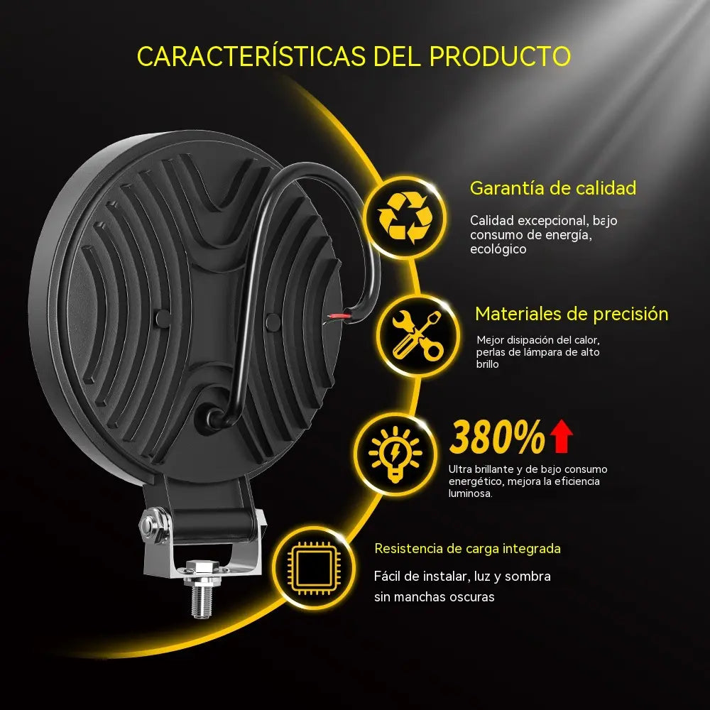 🔥⚡Faros LED redondos de 99 W para coches modificados, faros auxiliares para vehículos todoterreno✨
