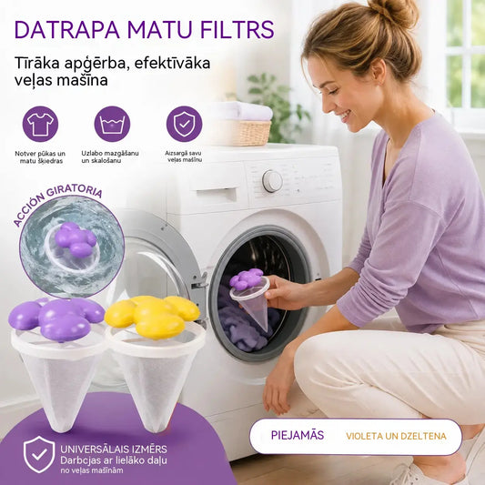 ✨ Peldošais veļas mazgājamās mašīnas filtrs – katrā mazgāšanas reizē aiztur pūkas, matus un mājdzīvnieku spalvas 🧺