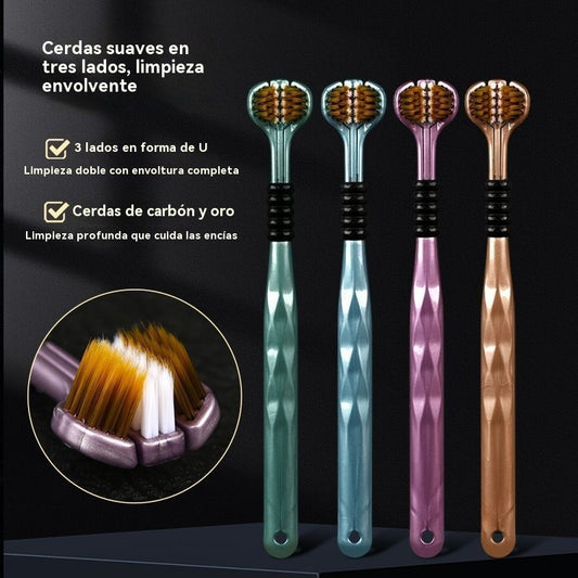 【12 piezas 25 euros】Cepillo de dientes triple de limpieza multiángulo