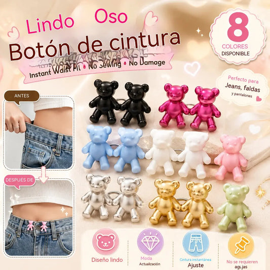 【Compra 8 y llévate 8 gratis】Hebilla de cinturón con forma de oso, una herramienta mágica para ajustar el tamaño de la cintura.