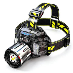 💡✨ Linterna Frontal Profesional 5 en 1 con 5 Colores de Luz, Sensor de Movimiento, Zoom Ajustable y Carga USB – Ideal para Pesca Nocturna, Camping, Senderismo y Patrullaje 🔦