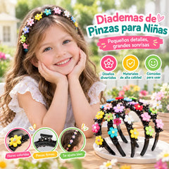 👑【6 piezas】Baquetas, pinzas para el cabello y cintas trenzadas para niñas