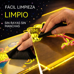 Pizarra fluorescente acrílica borrable para niños, ideal para hacer grafitis.