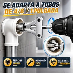 🔧Extractor de roscas de tubería rota para taladro – Herramienta universal para extraer niples de tubería rota (1/2", 3/4" y 1")