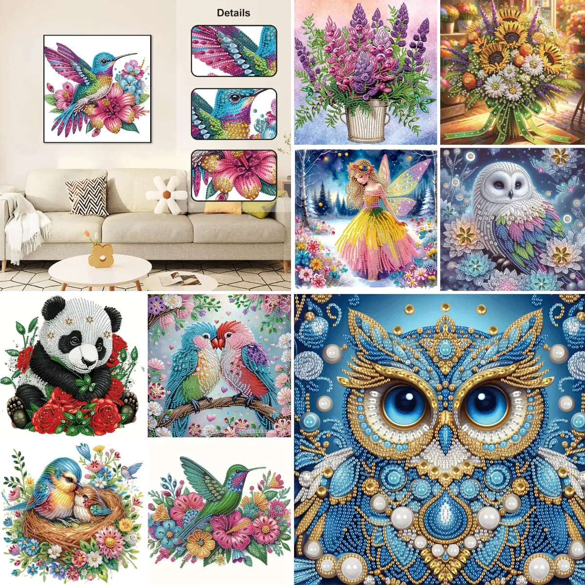 ✨【30cm * 30cm】 💥 Adhesivo de pared decorativo con pintura de diamante hecha a mano