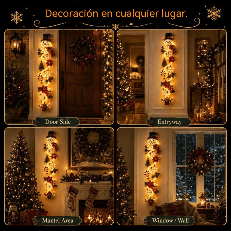 🎄 Božični okraski za vrata MerryCascade z osvetlitvijo | 6 prazničnih dizajnov, topla svetloba, 3D detajli in navpični dizajn, ki prihrani prostor ✨