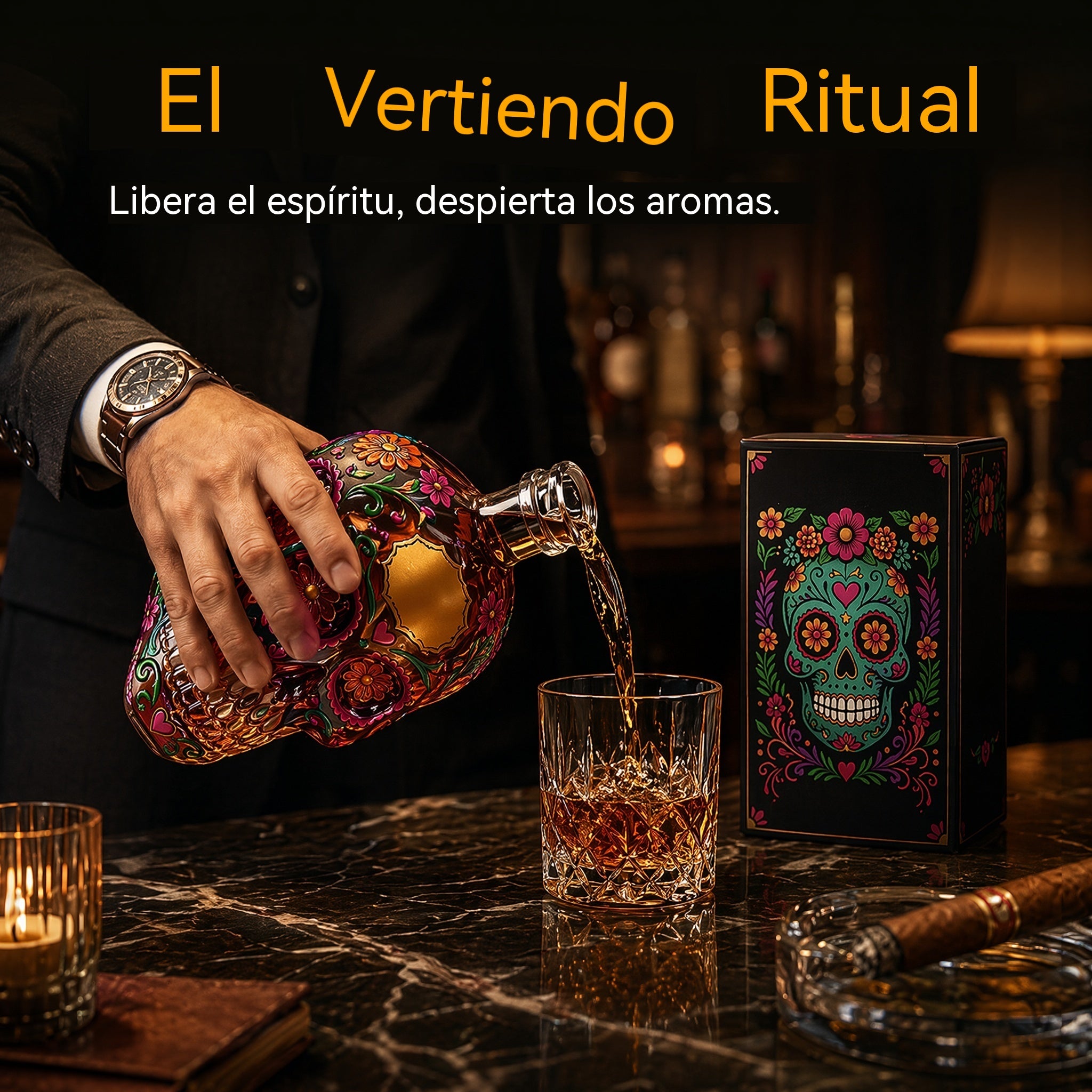🔥🍷Botella de tequila de edición limitada del Día de los Muertos🎁