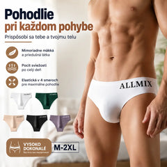 【Balenie 5 kusov】 【M-2XL】Nové pánske bezšvové nohavičky s nízkym pásom z ľadového hodvábu - 【50-90 kg】