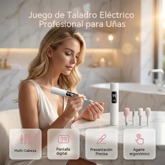 🥳¡OFERTA ESPECIAL 2026!🥳💞¡Más de 50.000 unidades vendidas!💅✨ ¡50% de descuento! Pulidora de uñas eléctrica profesional: alisa las uñas gruesas, pantalla con 99 velocidades. Múltiples cabezales para dar forma y pulir. ¡Salón en casa! 🌟💎