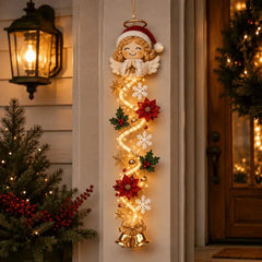 🎄 Božični okraski za vrata MerryCascade z osvetlitvijo | 6 prazničnih dizajnov, topla svetloba, 3D detajli in navpični dizajn, ki prihrani prostor ✨
