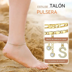 【Compra 1 y llévate 1 gratis】💰Pulsera tobillera de oro en capas para mujer