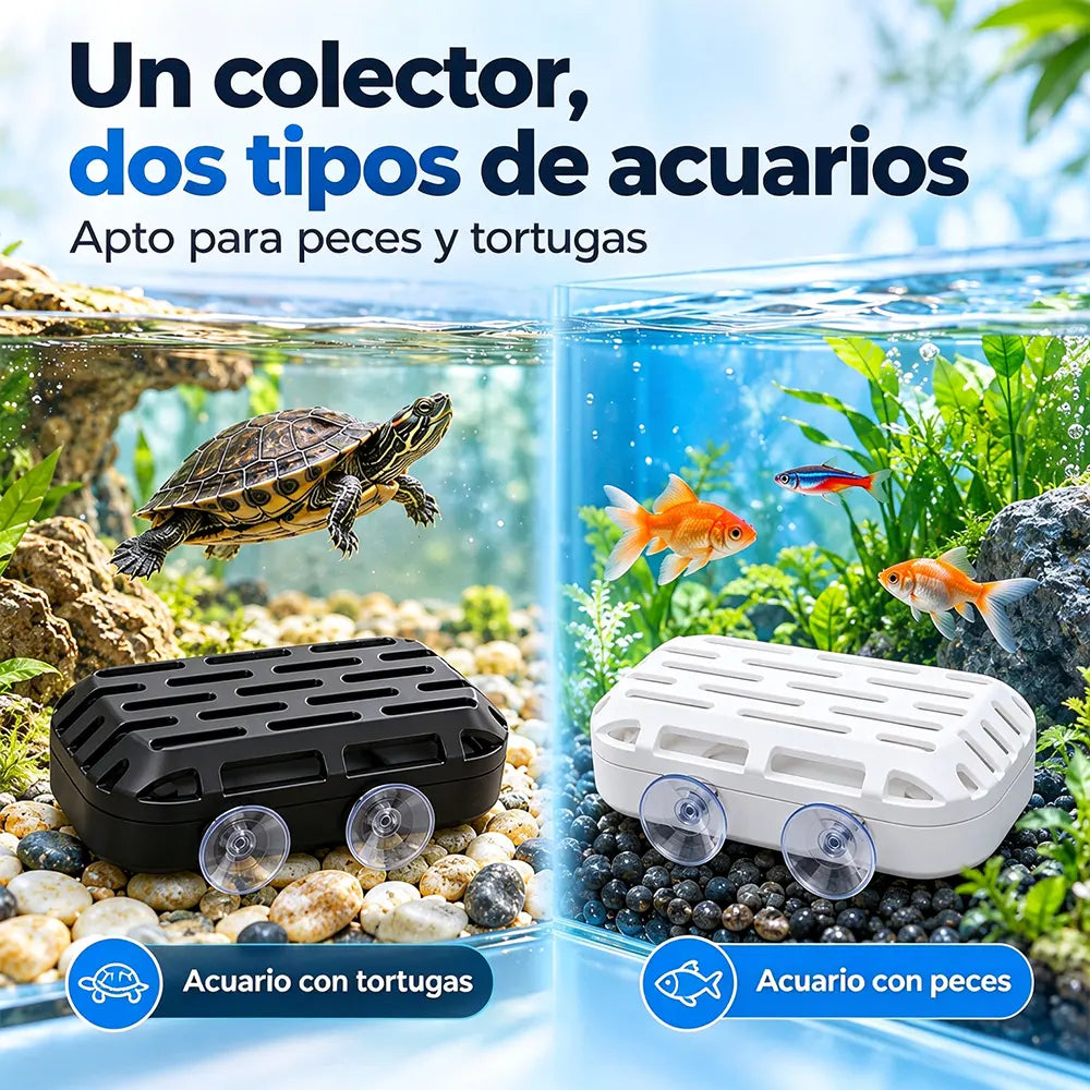 🧹🐢 Hulladékgyűjtő teknősöknek és akváriumokba | Automatikus tisztító ürülék és törmelék eltávolítására | Tisztán tartja a vizet és ritkítja a vízcserék szükségességét 💧