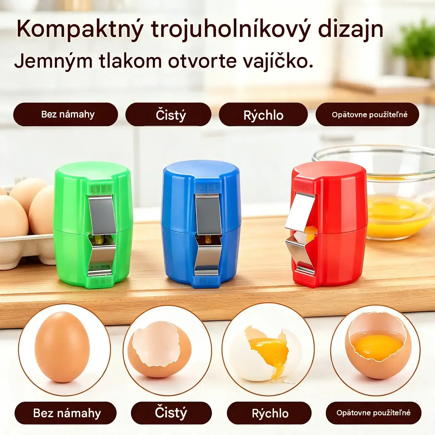 【3 kusy】🍳 Rýchly rozbíjač vajec: Rozbije stovky vajec rýchlejšie a čistejšie 🔥