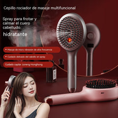 💆‍♀️Peine eléctrico de masaje con luz roja, peine para desenredar y alisar el cabello con aceite de masaje.