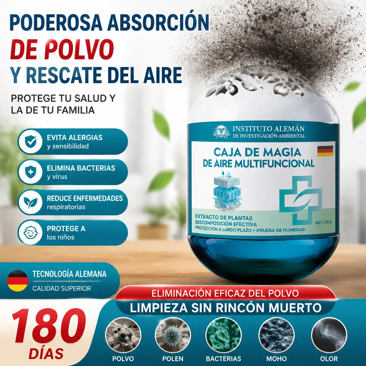 🔥Compra 2 y llévate 1 gratis ⏰Gabinete mágico purificador de aire y eliminador de polvo para interiores🏠🌿