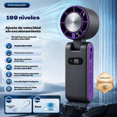 🌀💨 Mini ventilador portátil de refrigeración de semiconductores con pantalla LED