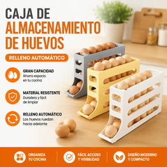 🥚🔥【Compra 1 y llévate 1 gratis】Caja de almacenamiento de huevos deslizante automática de múltiples capas