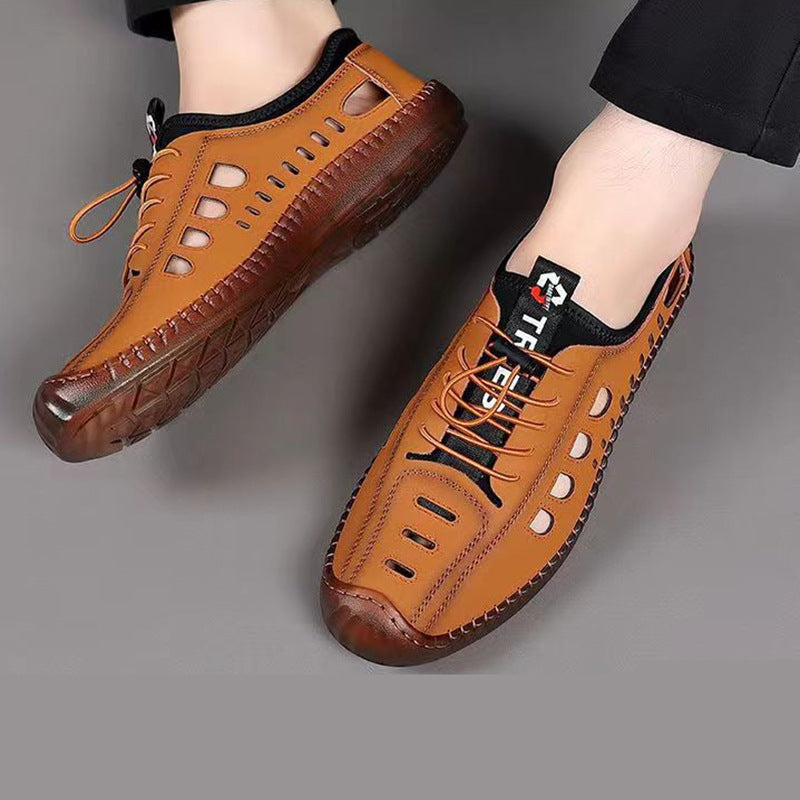 💥🎁【39-44】2025 nuevo verano transpirable fondo hueco suave zapatos casuales de los hombres