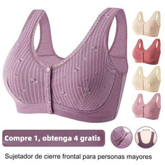 【3 piezas】👙✨ Sujetador suave sin aros con cierre frontal – cómodo, transpirable y perfecto para mujeres maduras