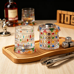 🥃【270ml】💎Vaso de whisky giratorio 360°, vaso de licor antiestrés pintado