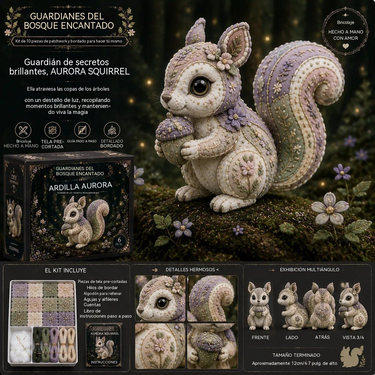 🔥¡Último día! ✨Kit DIY Guardián del Bosque Mágico: crea tu propio compañero único del Bosque Mágico 🧵🦉🦊🦌