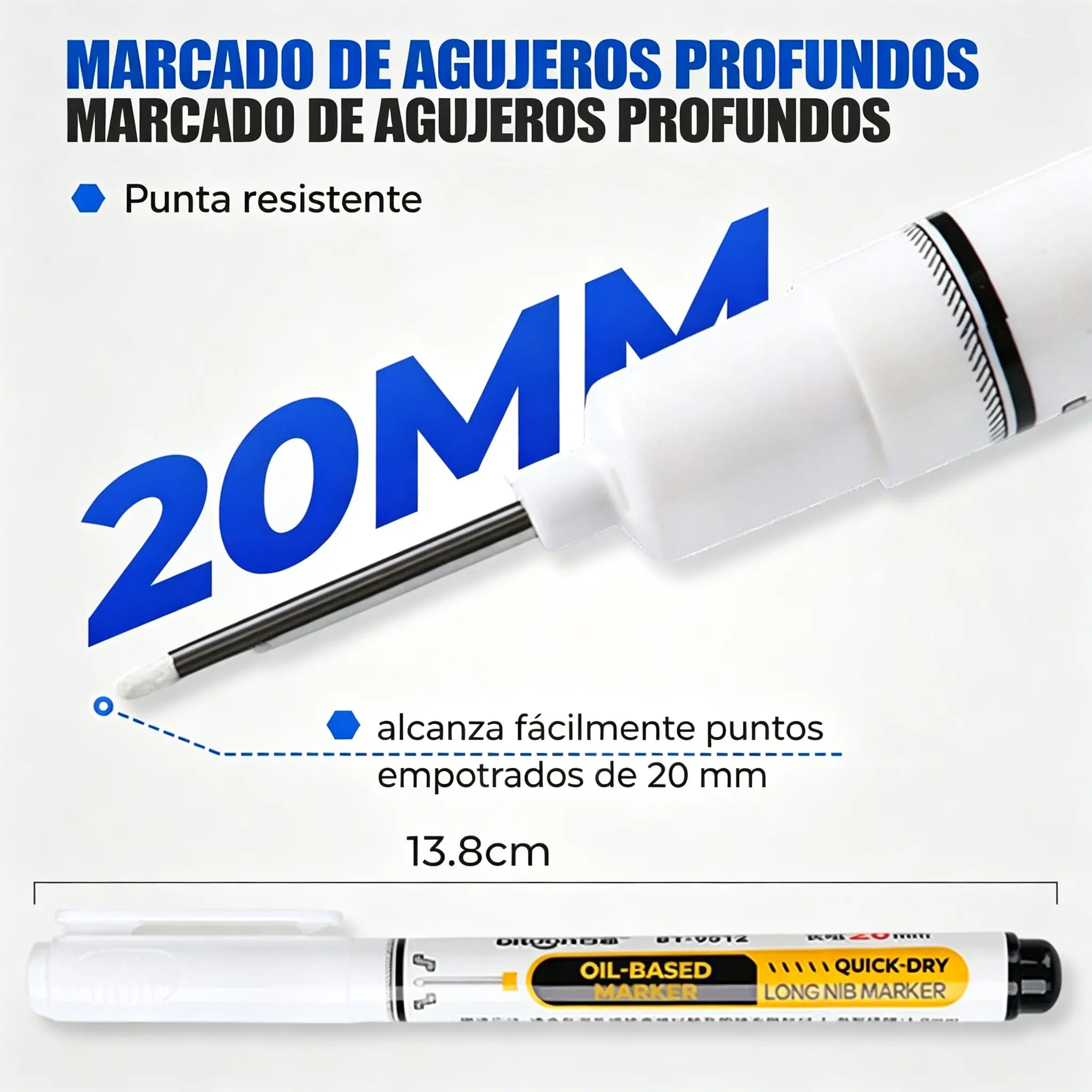 【10 unidades】🛠️ Rotulador permanente oleoso de secado rápido – Punta fina de precisión para metal, plástico, madera y más ⚡