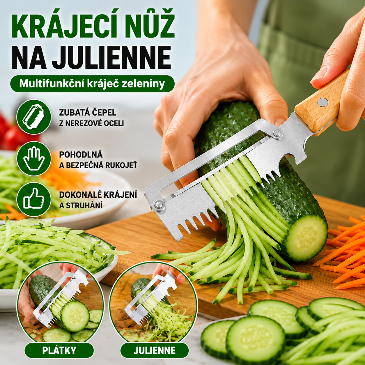 🔥Kupte 1 kus a získejte 1 zdarma (2 kusy)🧅🔪 Multifunkční kuchyňská škrabka 3 v 1: Loupá, seká zeleninu, krájí maso a otevírá lahve! 🔥