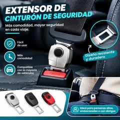 🚗【4 piezas】Extensor metálico para el cinturón de seguridad del coche: diseño extendido para un viaje más cómodo.