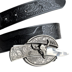 🆒🎁Oferta especial por tiempo limitado👍Cinturón para hombre con diseño en relieve y cuchillo incorporado