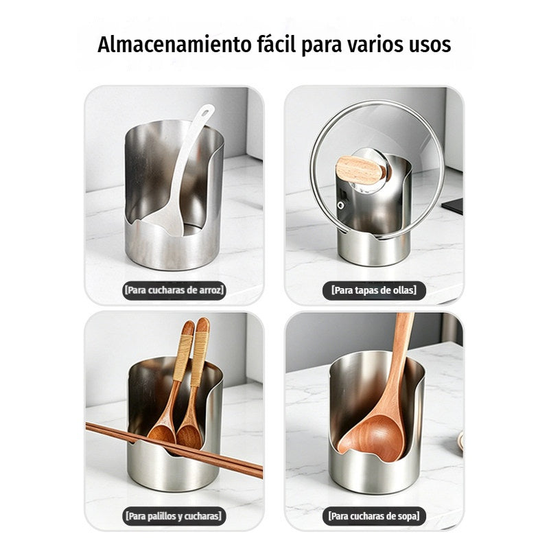 🍳【Compra 1 y llévate 1 gratis】🔪 Organizador multifuncional de acero inoxidable 304 para utensilios de cocina – soporte para tapas, espátulas, cucharas y tablas de cortar ✨🧑‍🍳