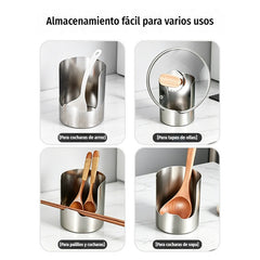🍳【Compra 1 y llévate 1 gratis】🔪 Organizador multifuncional de acero inoxidable 304 para utensilios de cocina – soporte para tapas, espátulas, cucharas y tablas de cortar ✨🧑‍🍳