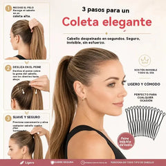 【Juego de 6 piezas】Peineta para cabello rebelde con agarre invisible y flexible