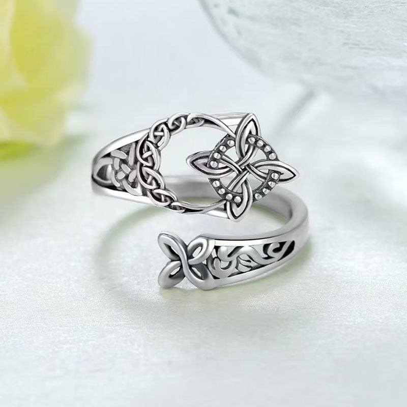 Anillo de nudo celta de plata S925 con compra 1 y llévate 1 gratis